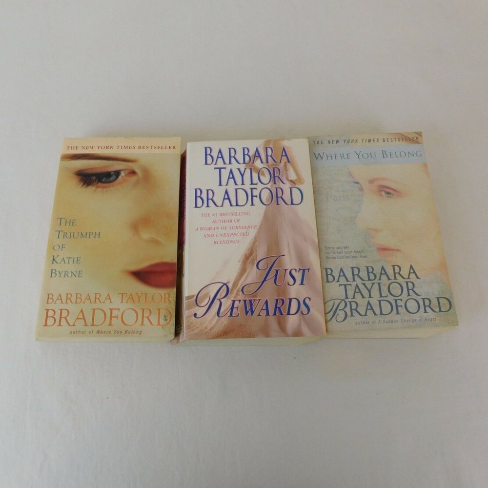 Lot of 3 Barbara Taylor Bradford PB Just Rewards Where You Belong Triumph Katie